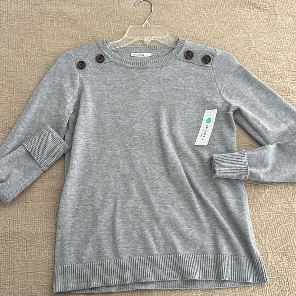 Pink Clover sweater with buttons